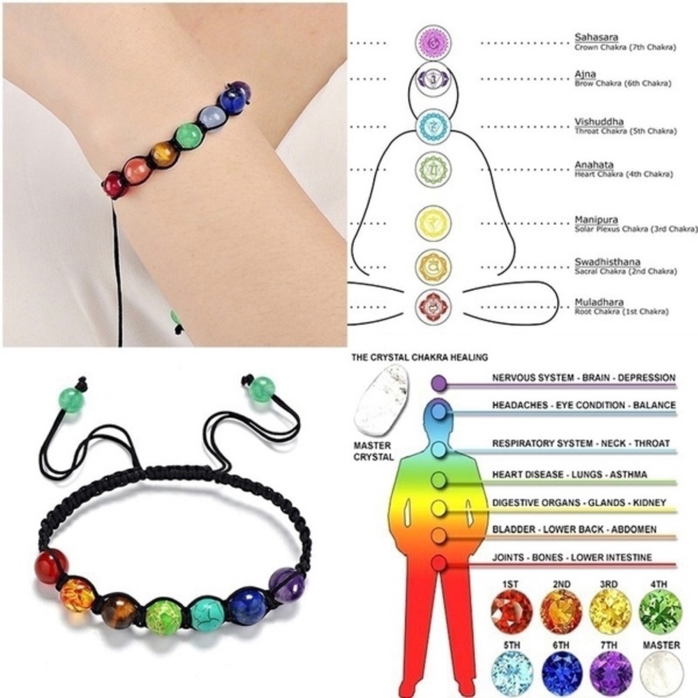 1️⃣Left! NEW 7Chakra Healing Balance Bead Bracelet - Picture 2 of 8